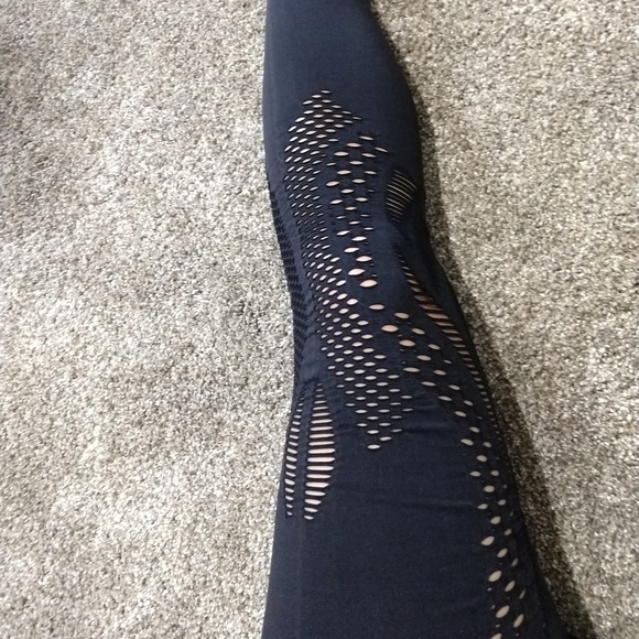 Fabletics Pants - NWT Fabletics black leggings eyelet detail